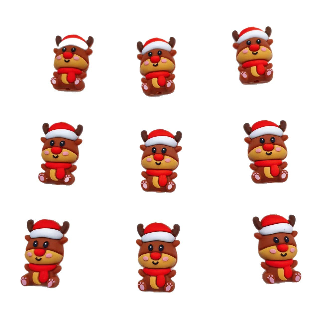 Wholesale 10pcs/pack 3D Christmas  Cartoon Focus Beads  DIY Silicone Beads